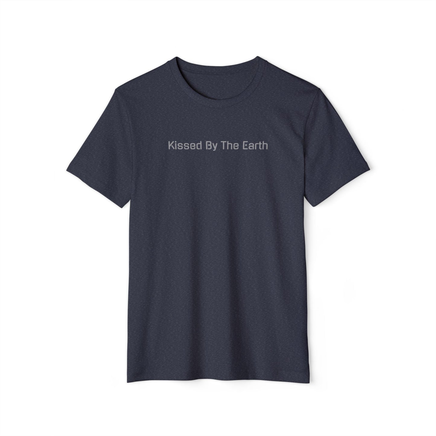 Kissed By The Earth™ Recycled Organic T-Shirt - Gray on Heather Navy (1st Edition)