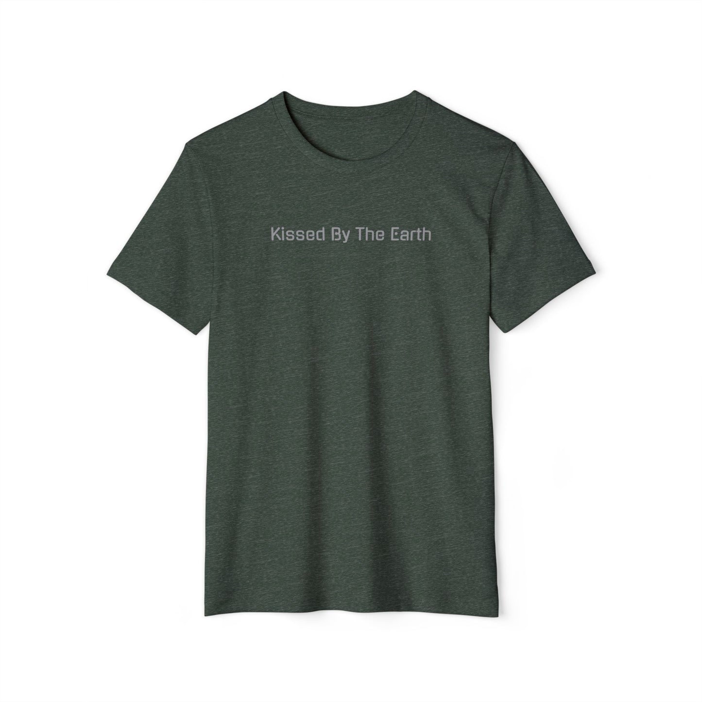 Kissed By The Earth™ Recycled Organic T-Shirt - Gray on Heather Forest (1st Edition)