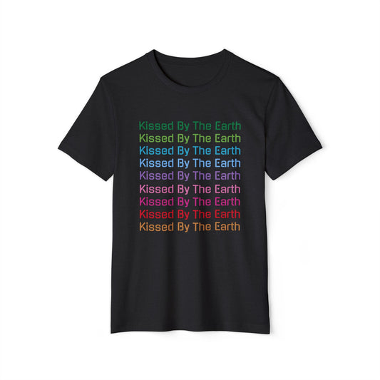 Kissed By The Earth™ Recycled Organic T-Shirt - Rainbow on Black (1st Edition)