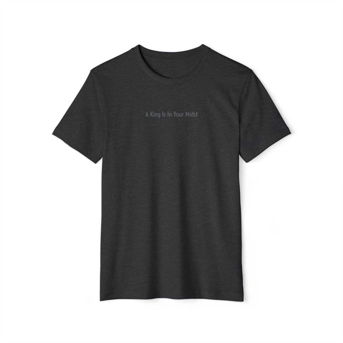 A King Is In Your Midst™ (A Collection of Kissed By The Earth™) Recycled Organic T-Shirt - Gray on Dark Gray Heather (1st Edition)