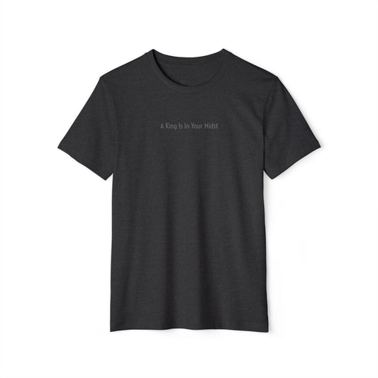 A King Is In Your Midst™ (A Collection of Kissed By The Earth™) Recycled Organic T-Shirt - Gray on Dark Gray Heather (1st Edition)