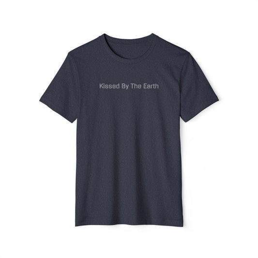 Kissed By The Earth™ Recycled Organic T-Shirt - Gray on Heather Navy (1st Edition)